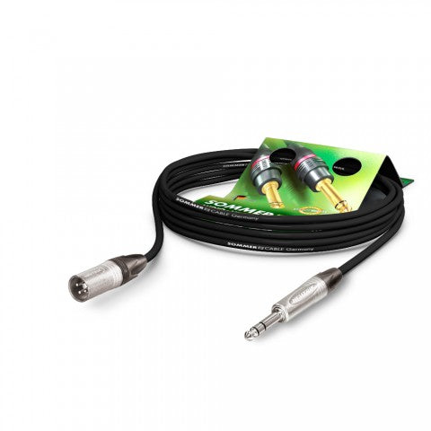 Sommer Microphone Cable Stage 22 Highflex, 2 x 0,22 mm² | XLR-M / jack, NEUTRIK, 5m, black