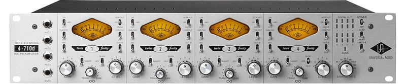 Universal Audio 4-710D Twin-Finity Four Channel tone-blending mic preamp